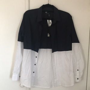 NWT Russell Park button down shirt navy/white